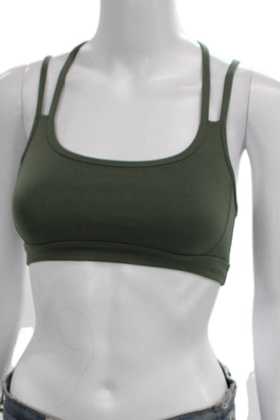 Beyond Yoga Women's Scoop Neck Sleeveless Sport Bra Olive Green Size S
