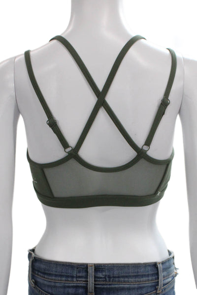 Beyond Yoga Women's Scoop Neck Sleeveless Sport Bra Olive Green Size S