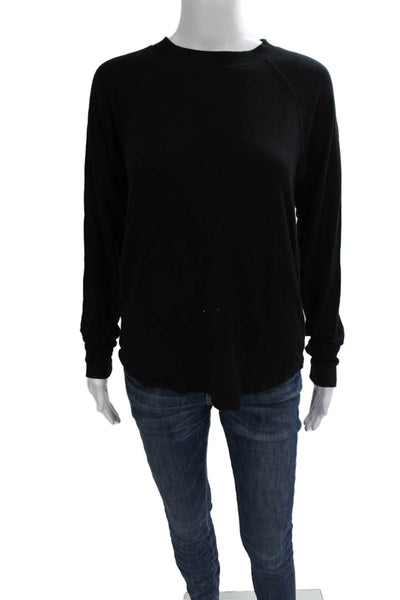 Splits59 Womens Basic Black Long Sleeve Crewneck T-Shirt Modal Spandex Size S