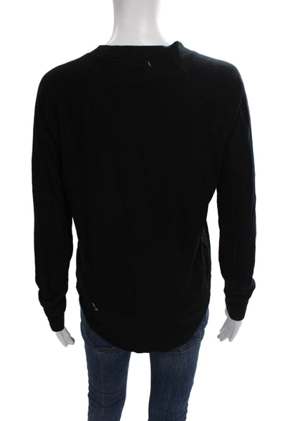 Splits59 Womens Basic Black Long Sleeve Crewneck T-Shirt Modal Spandex Size S