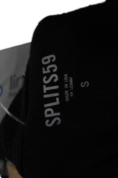 Splits59 Womens Basic Black Long Sleeve Crewneck T-Shirt Modal Spandex Size S