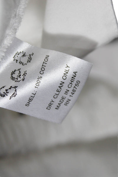 Sea Women Peplum Blouse White Square Neck Sleeveless Cotton Size XS