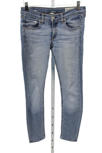 Rag & Bone Womens Skinny Jeans Blue Mid Rise 25in Inseam Size 25