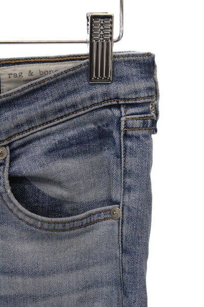 Rag & Bone Womens Skinny Jeans Blue Mid Rise 25in Inseam Size 25