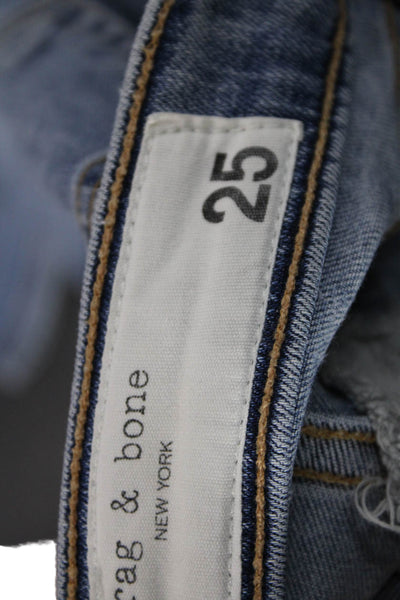 Rag & Bone Womens Skinny Jeans Blue Mid Rise 25in Inseam Size 25