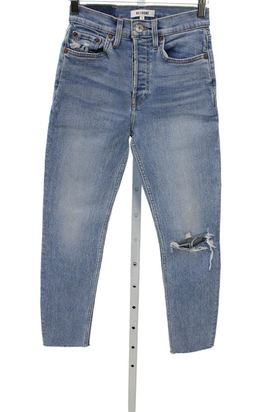 Re/Done Women Skinny Jeans Blue Cotton Size 24