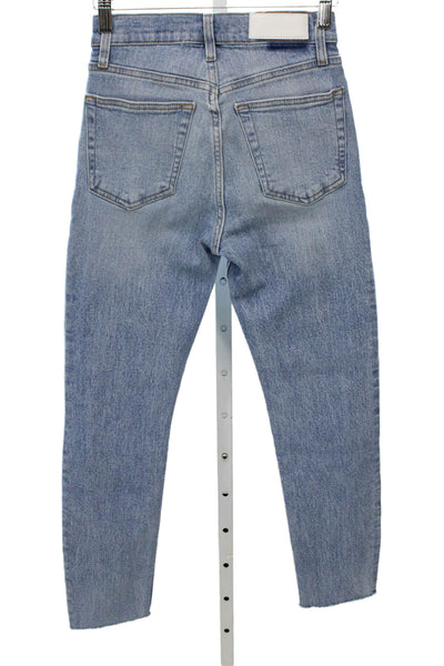 Re/Done Women Skinny Jeans Blue Cotton Size 24