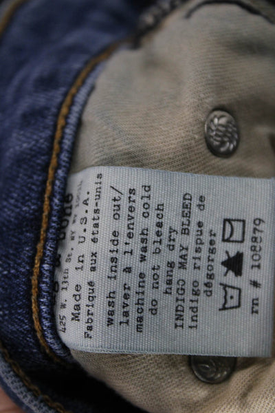 Rag & Bone Womens Skinny Mid-Rise Jeans Blue Button Cotton Size 25