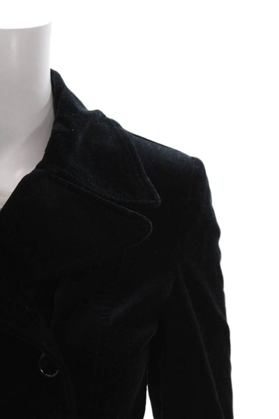 Elie Tahari Women Pea Coat Black Button Long Sleeve Size 2