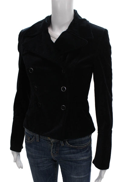 Elie Tahari Women Pea Coat Black Button Long Sleeve Size 2