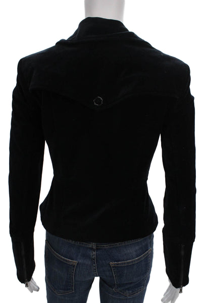 Elie Tahari Women Pea Coat Black Button Long Sleeve Size 2