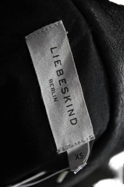 Liebeskind Womens Biker Lamb Leather Jacket Black Zip Size XS