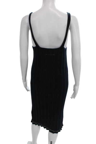 MM6 Maison Margiela Womens Sweater Dress Blue V-Neck Sleeveless Size XS