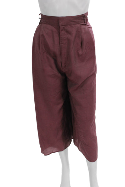 Tibi Womens Red Cotton Cargo Pants Button Closure Size 14