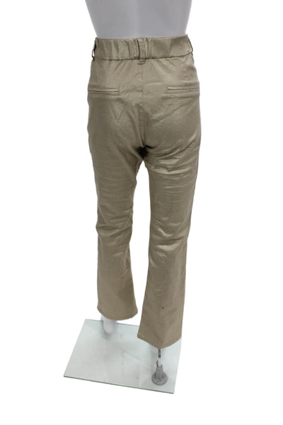 Flog Women Dress Pants Gold Cotton Blend Pull On Inseam 32 Size 30
