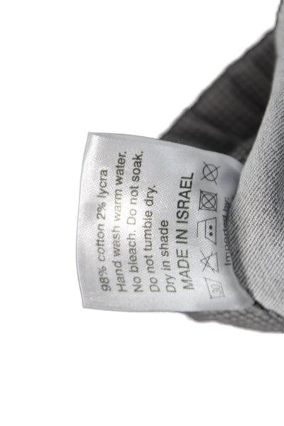 Flog Womens Jogger Pants Gray Check Cotton Blend Drawstring Size 28