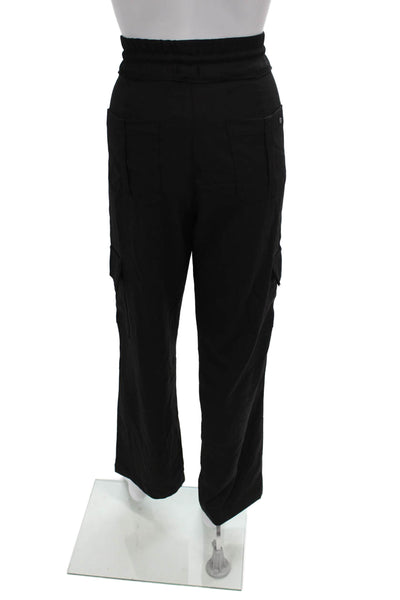 Flog Womens Black Cargo Pants Cotton Blend Drawstring Inseam 28 Size 29