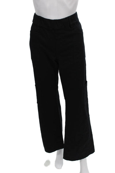 Flog Womens Cargo Pants Black High Rise Pull On 98% Cotton Size 28