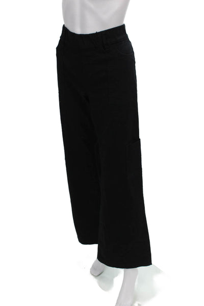 Flog Womens Cargo Pants Black High Rise Pull On 98% Cotton Size 28