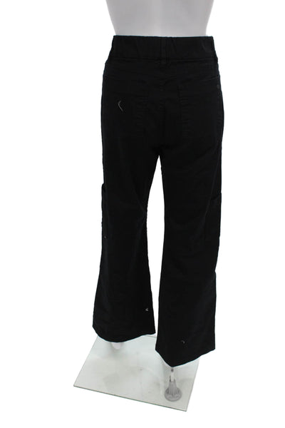 Flog Womens Cargo Pants Black High Rise Pull On 98% Cotton Size 28