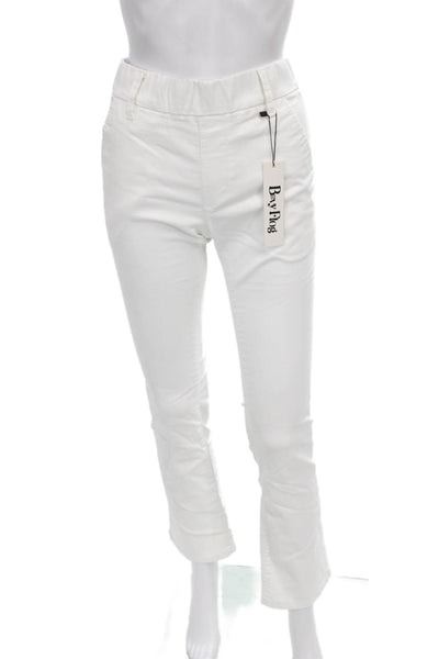Flog Womens Cropped White Pants 98% Cotton 2% Lycra Size 24