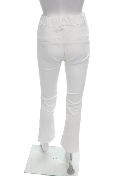 Flog Womens Cropped White Pants 98% Cotton 2% Lycra Size 24