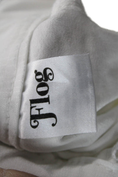 Flog Womens Cropped White Pants 98% Cotton 2% Lycra Size 24