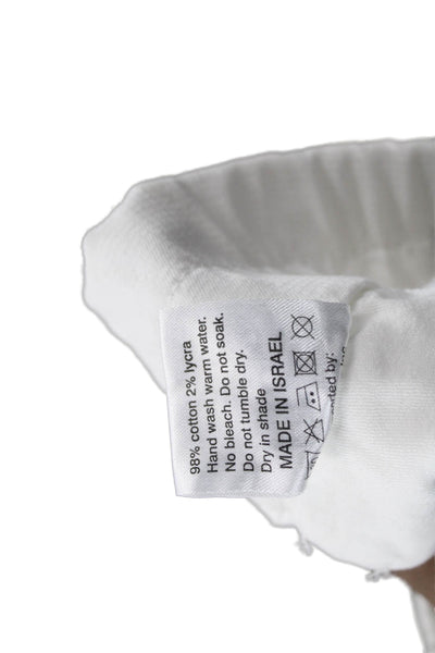 Flog Womens Jogger Pants White Drawstring 98% Cotton Inseam 28 Size 30