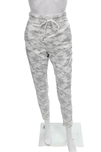 Flog Women Joggers White Camo Cotton Drawstring Size 27