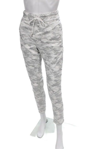 Flog Women Joggers White Camo Cotton Drawstring Size 27