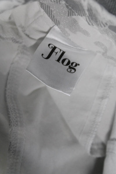 Flog Women Joggers White Camo Cotton Drawstring Size 27