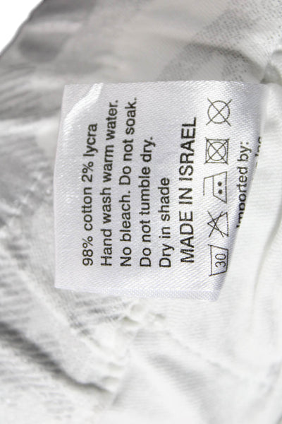 Flog Women Joggers White Camo Cotton Drawstring Size 27