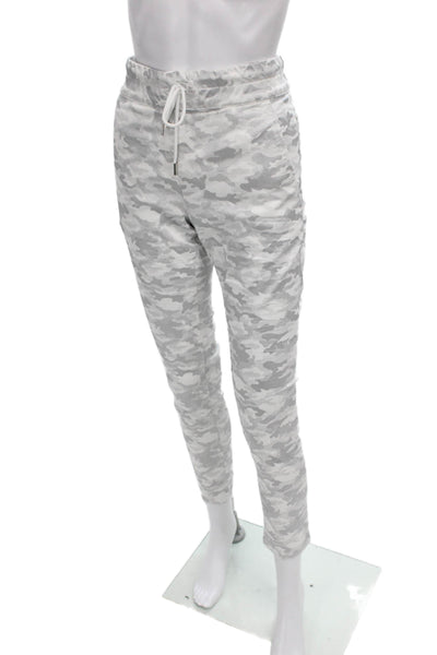 Flog Womens White Camo Jogger Pants Drawstring 98% Cotton Lycra Size 29