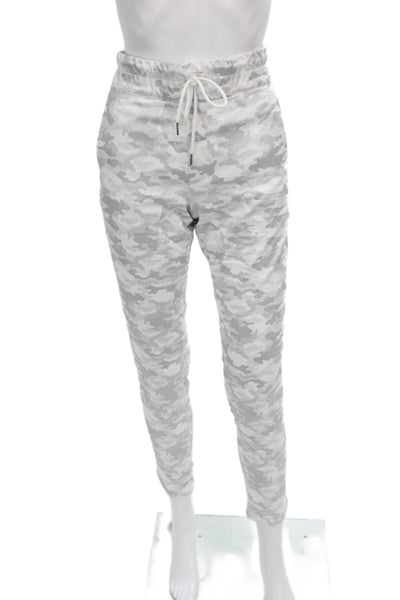 Flog Women Jogger Pants White Camouflage Drawstring Cotton Size 28