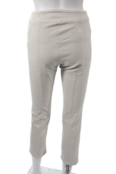 Jarbo Womens Cropped Beige Pants Pull On Cotton Blend Size 2