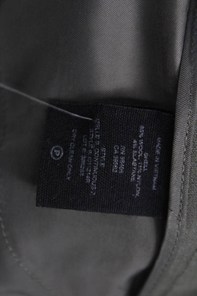 Theory Women Ankle Pants Green Wool Blend Zip Inseam 26 Size 4
