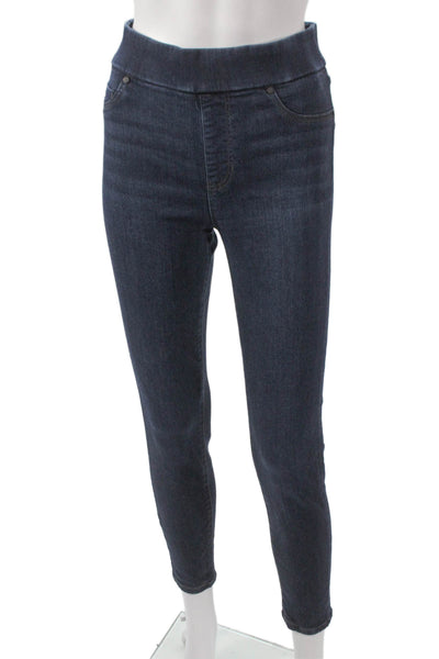 Liverpool Los Angeles Women High Rise Blue Cotton Pull On Jeggings Size 8