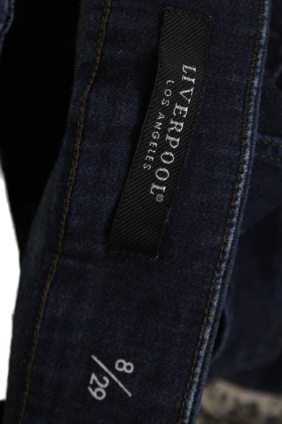 Liverpool Los Angeles Women High Rise Blue Cotton Pull On Jeggings Size 8