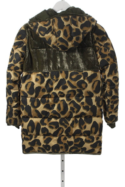 Scotch & Soda Girls Animal Print Hooded Zip Up Jacket Beige Size 14