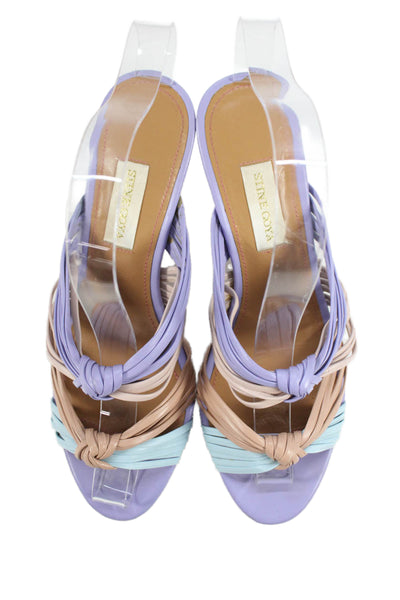 Sine Goya Womens Strappy Slide On Sandals Heels Multicolor Size 39 9