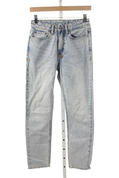 Ksubi Womens Straight Jeans Blue Cotton Button Mid Rise Size 24