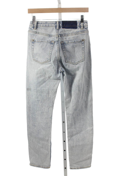 Ksubi Womens Straight Jeans Blue Cotton Button Mid Rise Size 24