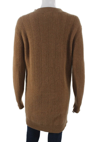 Rag & Bone Women Brown Cashmere V-Neck Long Sleeve Sweater Dress Size 2XS