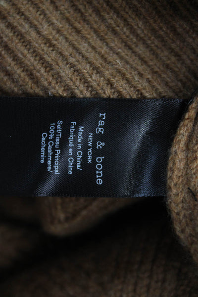 Rag & Bone Women Brown Cashmere V-Neck Long Sleeve Sweater Dress Size 2XS