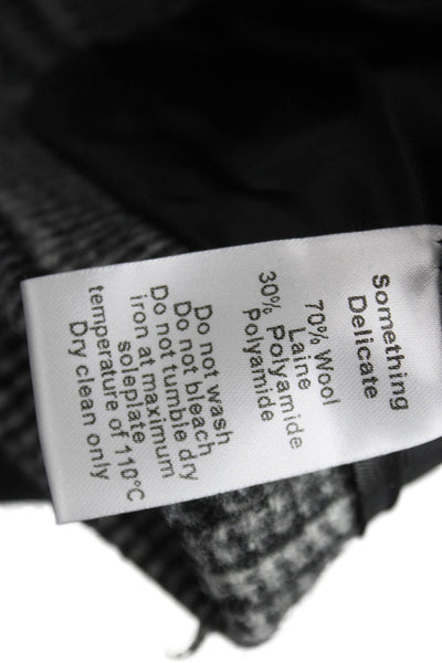 Something Navy Womens Plaid Gray Wool Jacket Long Sleeve Size 2XS