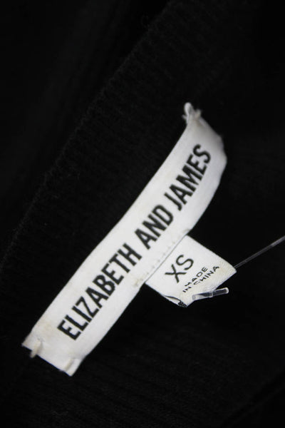 Elizabeth & James Womens Bodycon Dress Black Long Sleeve Crew Neck Size XS