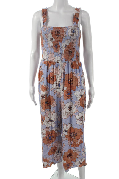 Wilfred Womens Jumpsuit Multicolor Floral Square Neck Sleeveless Viscose Size L