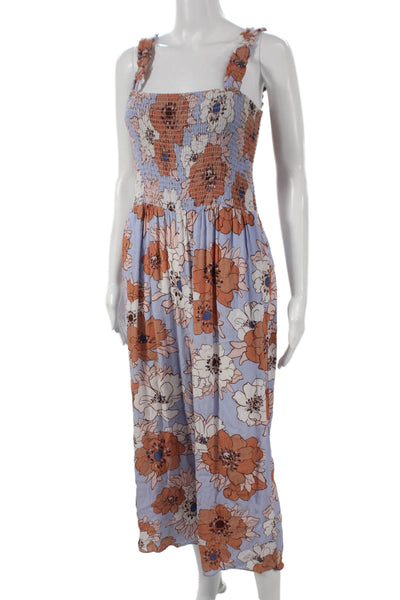 Wilfred Womens Jumpsuit Multicolor Floral Square Neck Sleeveless Viscose Size L