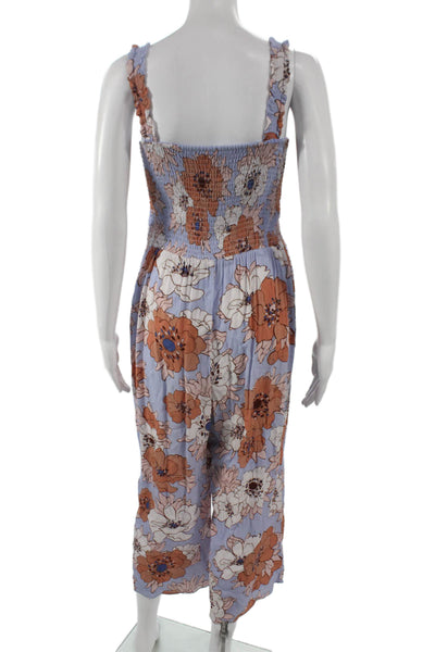 Wilfred Womens Jumpsuit Multicolor Floral Square Neck Sleeveless Viscose Size L