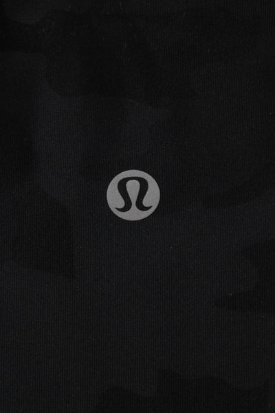 Lululemon Women Cropped Camouflage Nylon Leggings Black Pull On Size 10